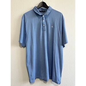 Travis Mathew Mens Golf Polo Shirt Size XXL Short Sleeve Pima Cotton Blend Blue
